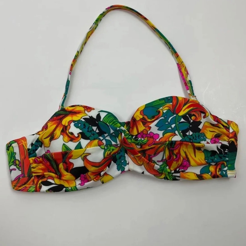 COPY - Victoria's Secret Floral Print Multicolor Padded Push-up Bikini Top Size…